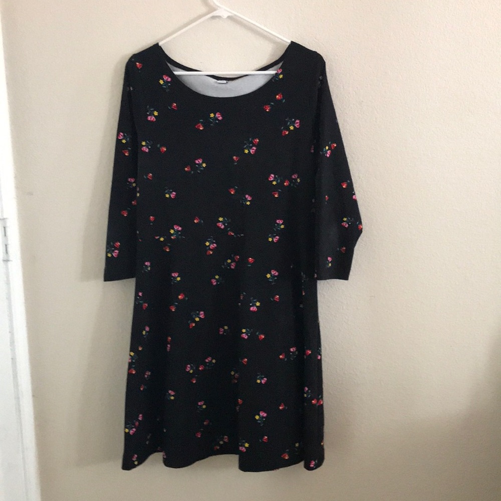 Black flowered dress